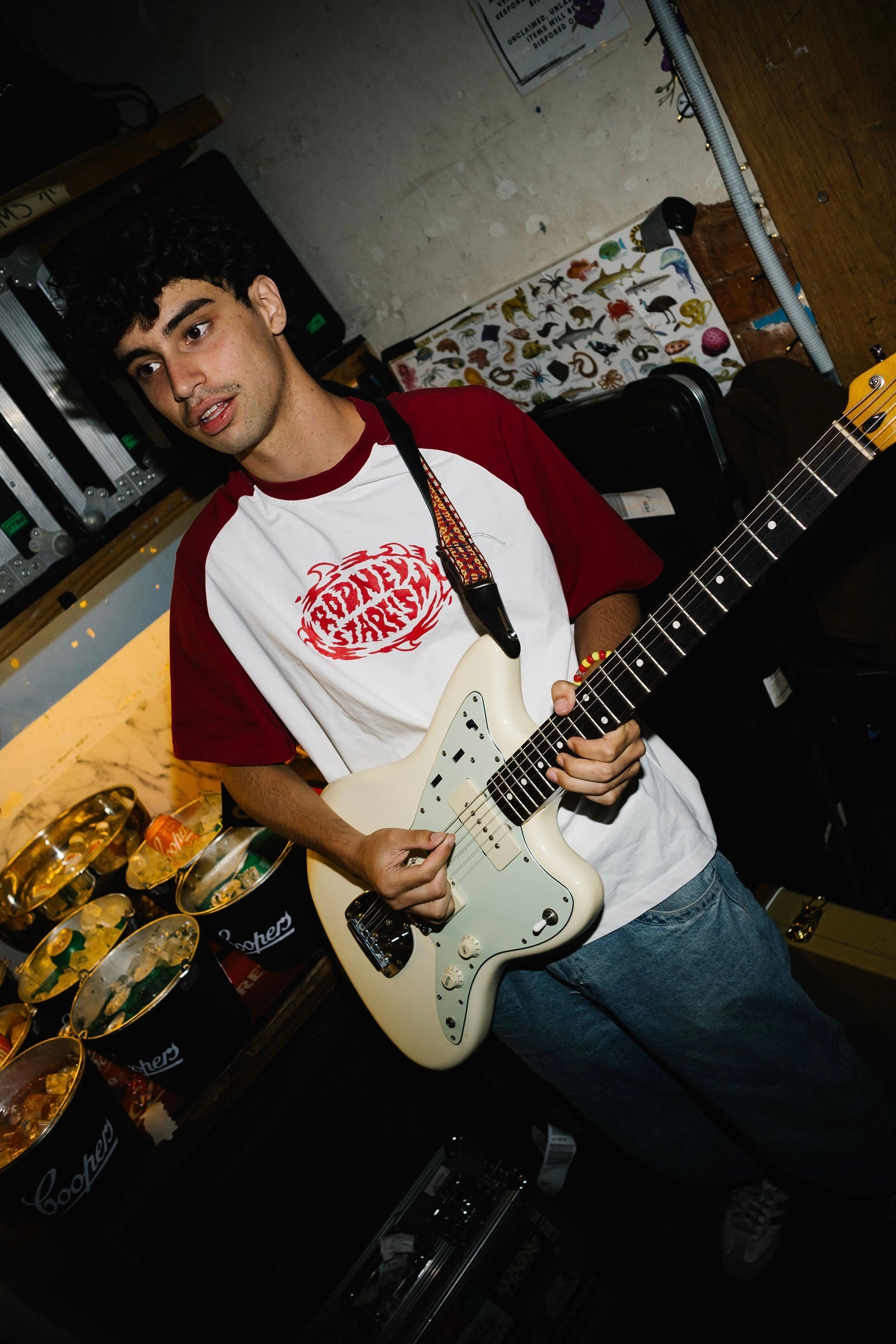 Rodney Starfish red and white raglan tee