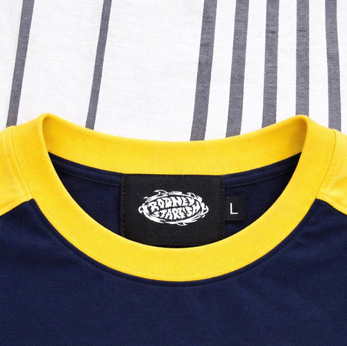 Rodney Starfish yellow and navy raglan tee