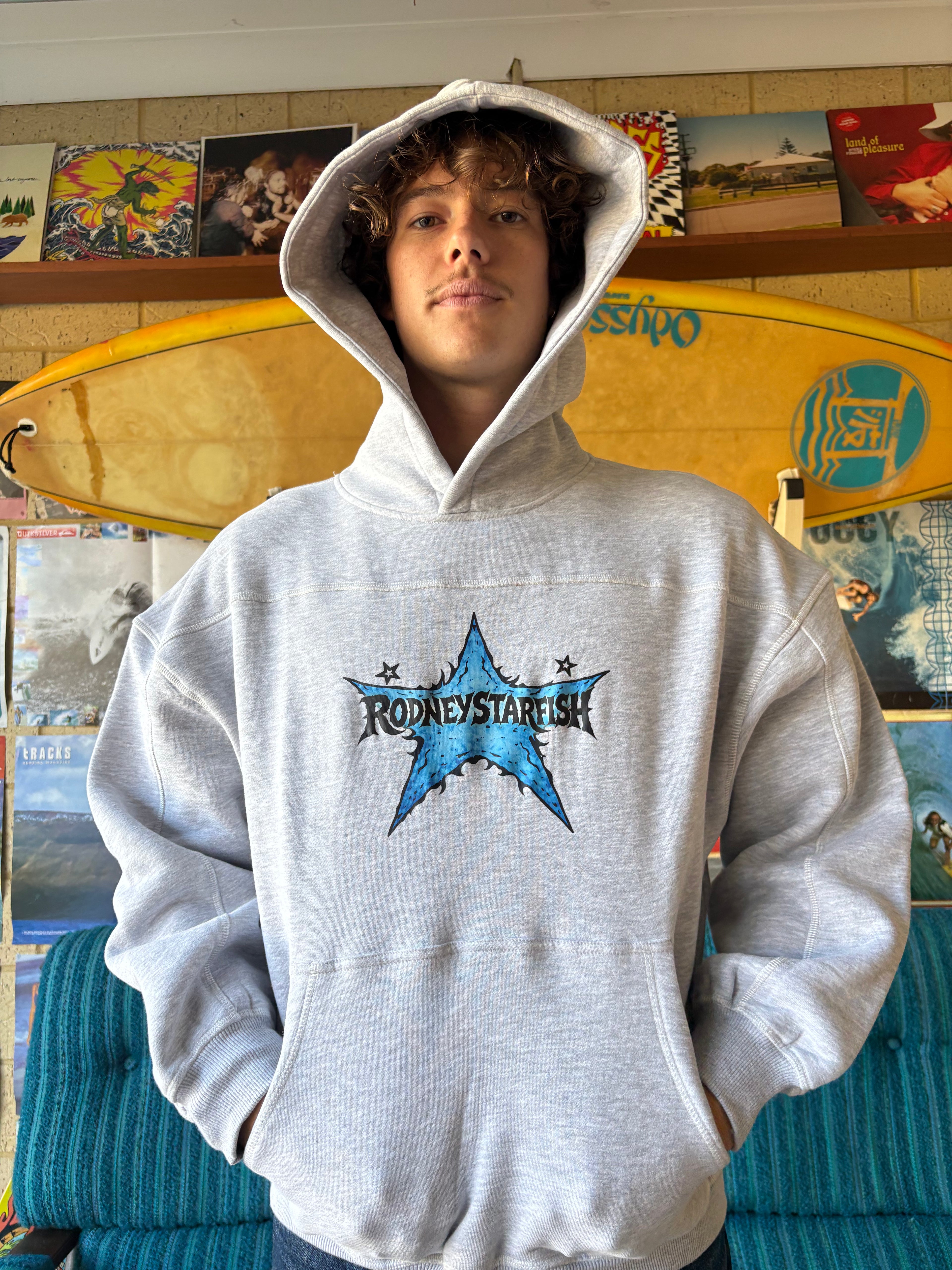 Rodneys stitched grey boxy hoody