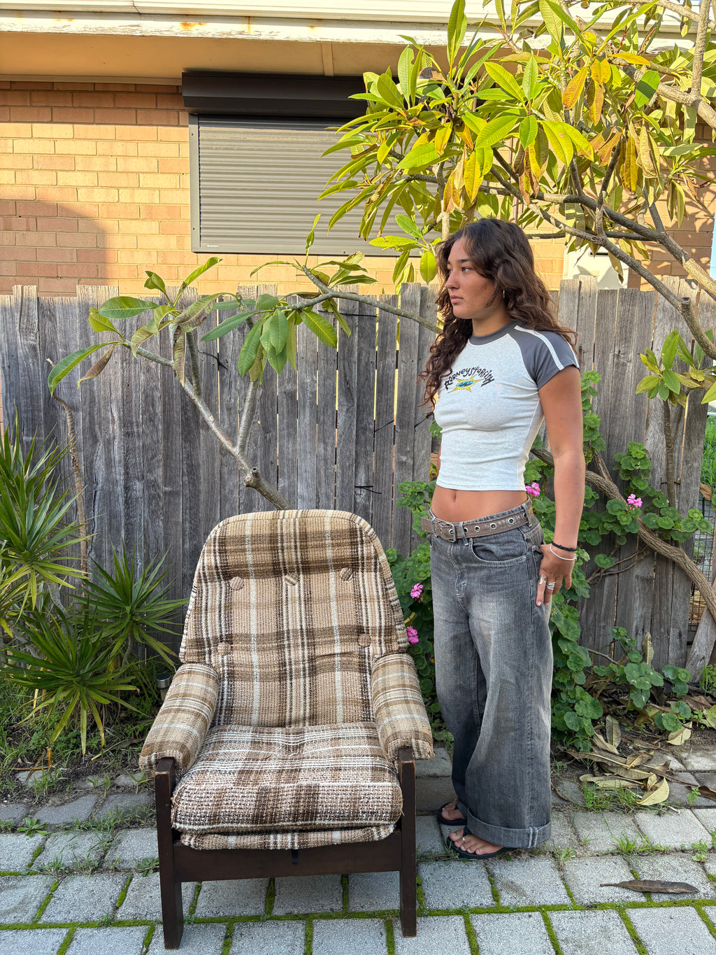 grey and black baby tee